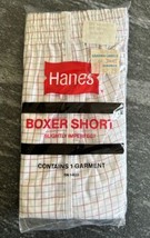 Vintage Hanes Mens SlimLine Boxer Short Underwear Plaid Poly Cotton Size... - £51.13 GBP