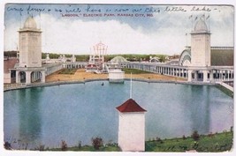 Missouri Postcard Kansas City Lagoon Electric Park 1917 - £2.20 GBP