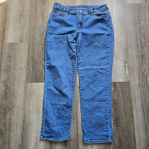 Basic Edition Jeans Women 14 Straight Leg Mid Rise Denim Blue Jean Distr... - £15.93 GBP