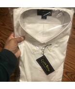 Men’s Club Room Button Down White Shirt Size 18/34 NEW 100% Cotton - $203.18 MXN