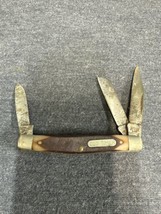 Schrade Old Timer Vintage 3401 NY USA 3 Blade Folding Pocket Knife Collectible - $20.79