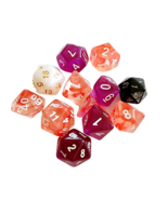 Lot Of 12 Dice Table Top RPG Dungeons &amp; Dragons Polyhedral D20 D12 D10 D... - $371.04 MXN