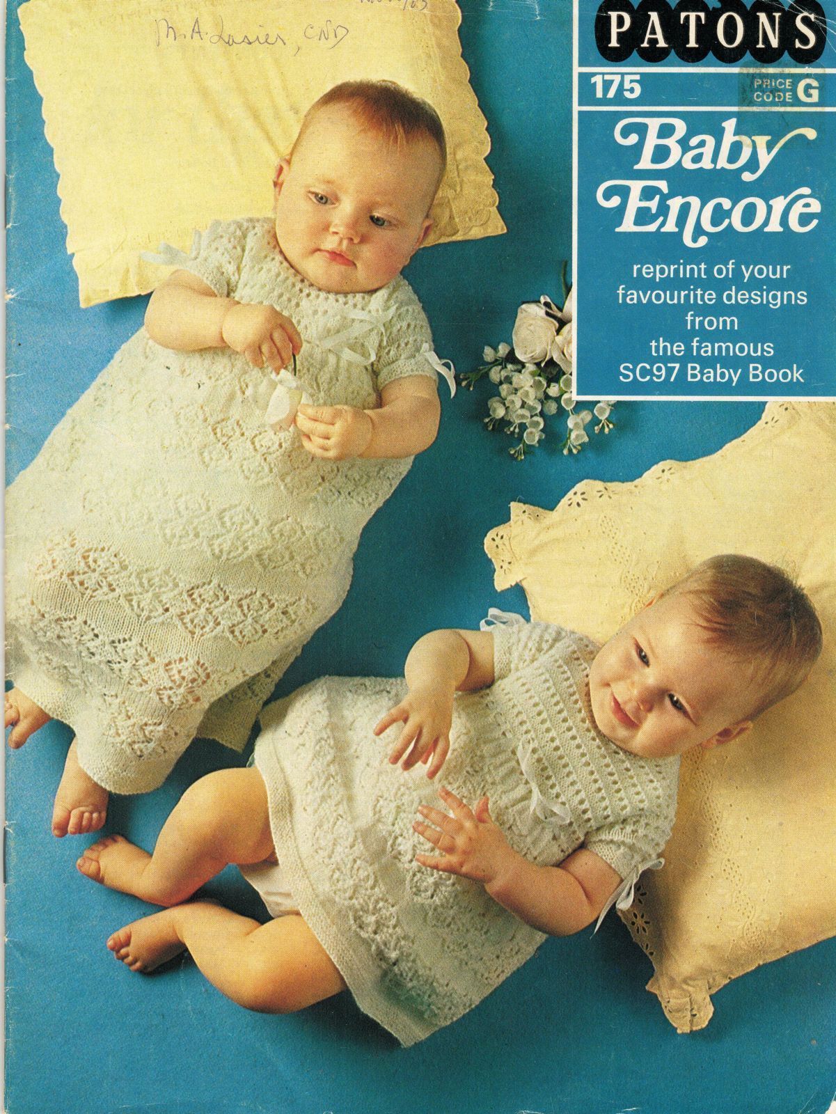 Vtg Knit Baby Christening Dress Cape Pram Bonnet Sleeping Bag Matinee Pattern - $12.99