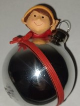 Hallmark Keepsake Christmas Ornament Peeking Elf 1981 Vintage Silver Ball - £9.50 GBP