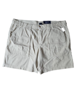 Croft &amp; Barrow Cargo Shorts Men Beige Size 52 Side Elastic Waist Big &amp; T... - $18.28