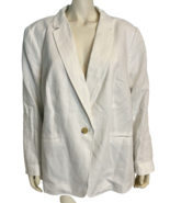 NWT Talbots Plus Petite White Linen Lined One Button Blazer Size 22WP - $65.15 CAD