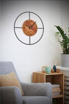 ( 40 Diameter ) Celery Wooden Silent Clock Black Ring Frame - $42.31