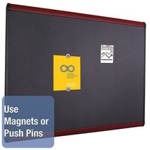 Quartet Prestige Plus Magnetic Fabric Bulletin Board, 3 x 2 Feet, Mahogany - £53.98 GBP
