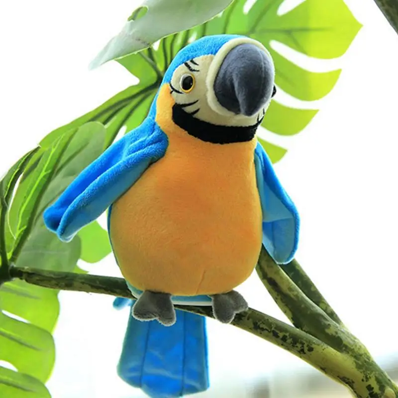 Electric Talking Parrot Plush Toy Repeats What You Say Electronic Animated Bird - £10.77 GBP+