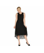 Isaac Mizrahi Live!  XX Small Hi-Low Lace Maxi Dress in Black - $9.49