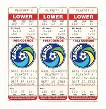 1983 NY Cosmos Soccer Playoffs Sheet 3 Rare Collectible Souvenir Ticket Stubs  - £19.98 GBP