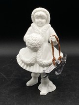 Dept 56 Winter Silhouette Skating Girl Shiny Skates Porcelain Figurine P... - $24.74