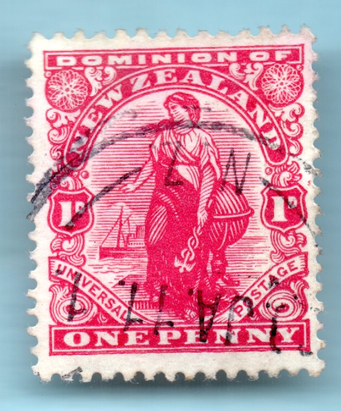 1901 New Zealand Used Postage Stamp - Commerce -  (Scott # 299) - $9.98