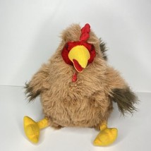 Chicken Plush Fine Toy Co Rooster Brown Big Stuffed Soft Toy Hen Farm Animal 13&quot; - $24.74