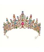 Wicked Silk Prom, Quinceanera Jeweled Crown Tiara Headband - Rainbow - €17,18 EUR