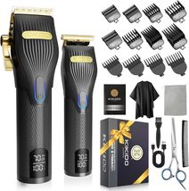 Hair Clippers for Men + T-Blade Trimmer Kit, Rechargeable Barber Trimmer with - £32.24 GBP