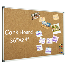 Magnetic Whiteboard Dry Erase White Board, 36&quot; X 24&quot;, Silver Aluminium Frame - £39.43 GBP