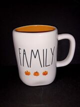 Rae Dunn Family Pumpkins Coffee Tea Fall Mug Cup 16 Oz Orange Interior 4... - $10.00