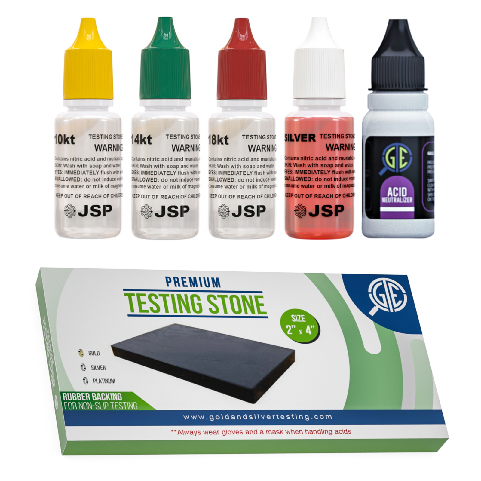 JSP Gold Silver Testing Acid 10K 14K 18K Scratch Stone Jewelry Test Detect Metal