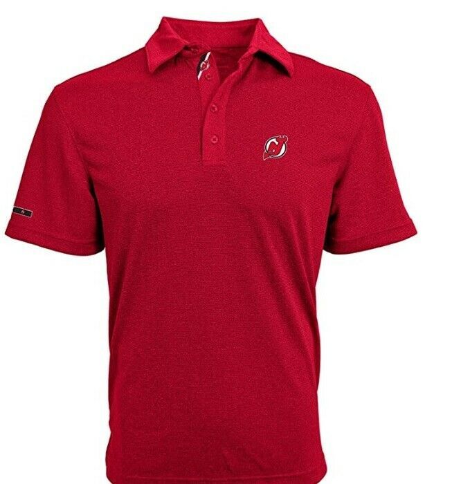 Primary image for NHL New Jersey Devils Adult Men Dart Affirmed Polo, Medium, Flame Red