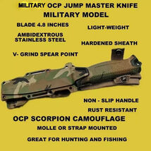 MILITARY OCP SCORPION KNIFE FIXED BLADE 4.8 INCHES - $46.97