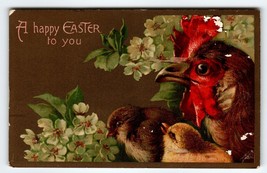 Easter Postcard Rooster 1908 Vintage Greetings Tucks Series 1165 Antique Vintage - £4.85 GBP