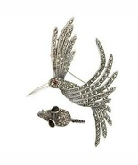 Vintage Sterling Marcasite Argento Decorato Adorabile Uccello &amp; A Piccol... - $99.16