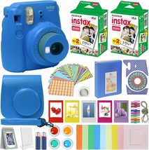 Cobalt Blue Fujifilm Instax Mini 9 Instant Camera With Carrying Case, An... - $155.98