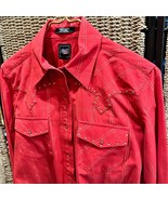 Cruel Girl Shirt Womens Small Red Western Rodeo Button Snap Cowgirl Long... - £9.93 GBP