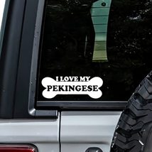 MHDStickerCo I Love My Pekingese Dog Bone Vinyl Decal Sticker Custom Tru... - $5.69