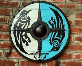Viking Medieval Reaven Battlewon Wooden Shield 24&quot; Decor Shield - $130.45