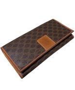 CELINE Macadam Triomphe Clasp Long Wallet Brown PVC Leather Vintage MWa0227 - $136.75 CAD