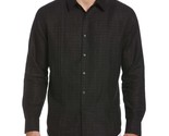 Cubavera Mens Dobby Textured Tuck Panel Long-Sleeve Shirt Quiet Shade Bl... - $39.97