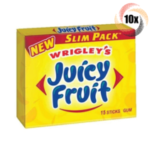 Full Box 10x Packs Wrigleys Juicy Fruit Slim Pack Gum | 15 Sticks Per Pack - £18.96 GBP