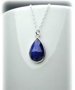 100% Natural Certified Blue Stone Necklace / pendent for Birthday Gift f... - £37.42 GBP