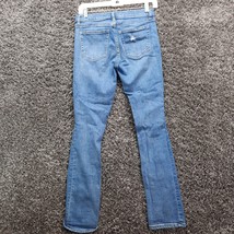 Gap 1969 Jeans Women 25 Reg Straight Leg Stretch Blue Distressed Pants Low Rise - £8.24 GBP