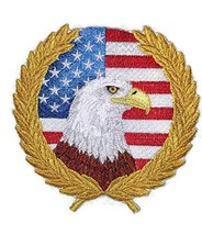 God Bless America Custom and Unique Patriotic Patches[Eagle and Laurel ] Embroid - £15.40 GBP