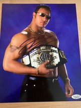 Dwayne The Rock Johnson Signed WWE 8x10 Photo COA &amp; Hologram - £80.12 GBP
