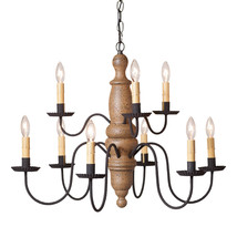 Nine Light Fairfield Dining Chandelier in Americana Pearwood 21 Inches High - £474.77 GBP