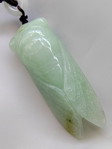 Icy Ice Light Green Natural Burma Jadeite Jade Cicada Pendant # 117.50 carat # - £767.38 GBP