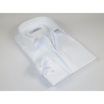 Mens CEREMONIA Formal Shirt Hidden Button 100% Cotton Slim Fit #9010 13 White image 2