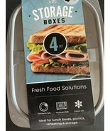 4pk Food Storage Boxes Lunch Bento Tote Container Microwave Freezer 8&quot; - $8.62 CAD