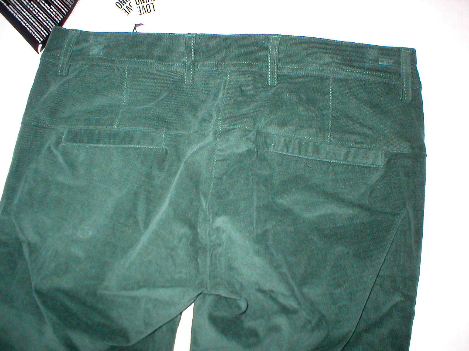 Primary image for New NWT Womens 4 Dark Designer Love Moschino Green Velvet Pants Corduroy Skinny 