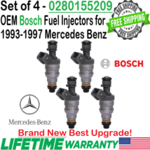 NEW Bosch OEM x4 Best Upgrade Fuel Injectors for 1993-1997 Mercedes Benz I4 &amp; I6 - £176.76 GBP