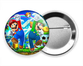 Super Mario And Luidgi Brothers New Pin Pinback Button Video Gamer Fan Gift Idea - £9.70 GBP+