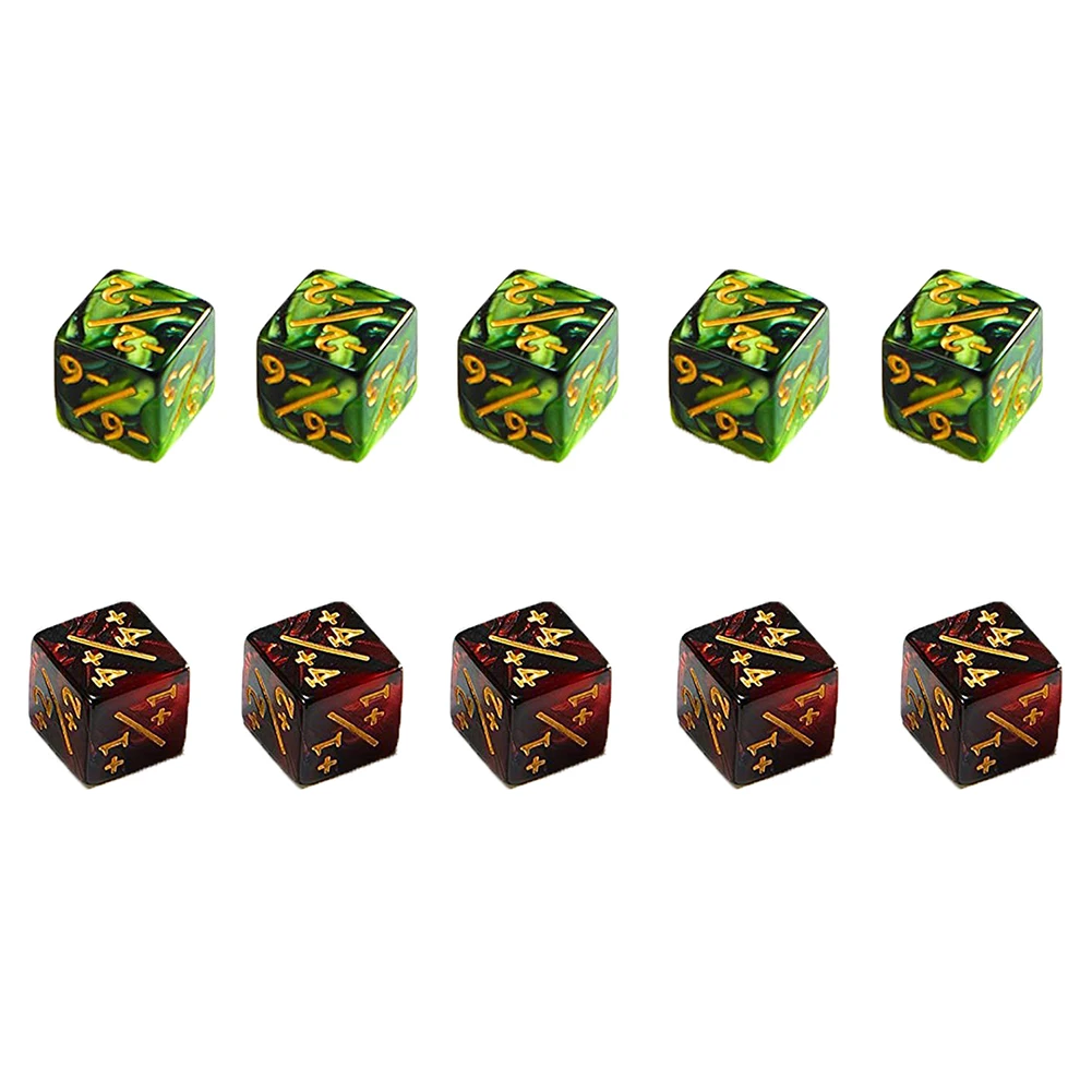 10x 6 Side Dice Counters Positive +1 -1 Negative Gathering Table Game Funny Dice - £85.03 GBP