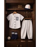Rookie of the Year Baseball Outfit | Navy Pinstripe Jersey and Pants Set - $40.00