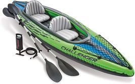 Intex Challenger Kayak, Inflatable Kayak Set with Aluminum Oars and High Output - £135.50 GBP