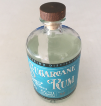 Empty glass Bluebird distilling sugarcane rum bottle bar decor craft sup... - $19.75