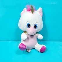 Unicorn White Pink Glitter Gold Horn Classic Toy Co Plush Stuffed Animal 8&quot; - £18.12 GBP